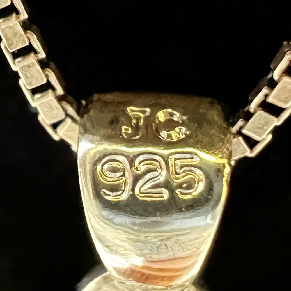 Vintage Brilliant-Cut Oval Halo Crystal Quartz Pendant JC 925 Necklace - Picture 7 of 8